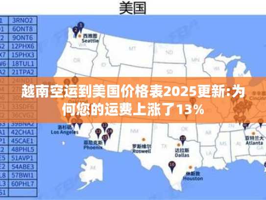 越南空运到美国价格表2025更新:为何您的运费上涨了13%