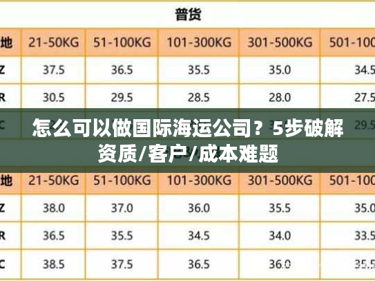 怎么可以做国际海运公司？5步破解资质/客户/成本难题