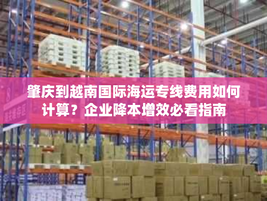 肇庆到越南国际海运专线费用如何计算？企业降本增效必看指南