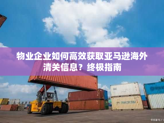 物业企业如何高效获取亚马逊海外清关信息？终极指南