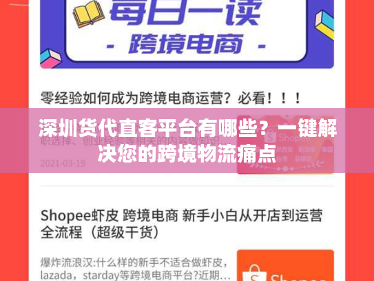 深圳货代直客平台有哪些？一键解决您的跨境物流痛点