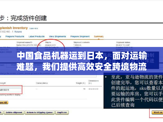中国食品机器运到日本，面对运输难题，我们提供高效安全跨境物流方案