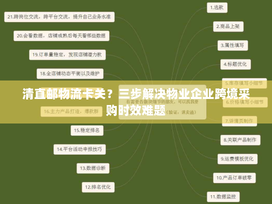 清直邮物流卡关？三步解决物业企业跨境采购时效难题