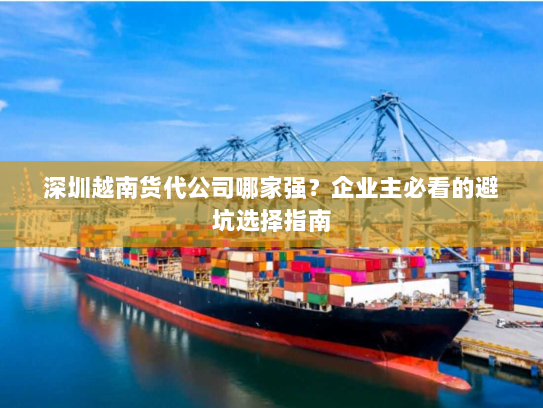 深圳越南货代公司哪家强？企业主必看的避坑选择指南