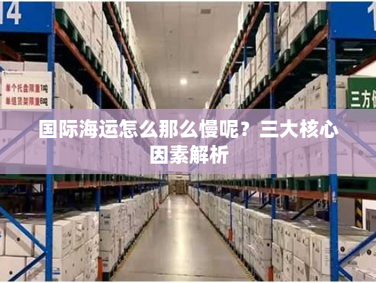 国际海运怎么那么慢呢？三大核心因素解析