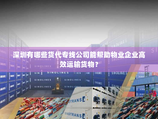 深圳有哪些货代专线公司能帮助物业企业高效运输货物？