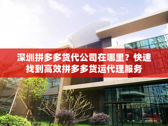 深圳拼多多货代公司在哪里?快速找到高效拼多多货运代理服务 深圳拼多多货代公司在哪里?快速找到高效拼多多货运代理服务