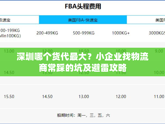 深圳哪个货代最大？小企业找物流商常踩的坑及避雷攻略