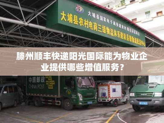 滕州顺丰快递阳光国际能为物业企业提供哪些增值服务？