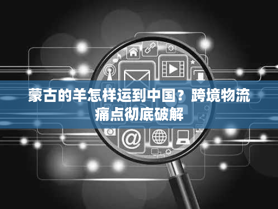 蒙古的羊怎样运到中国？跨境物流痛点彻底破解