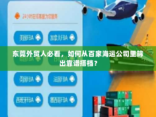 东莞外贸人必看，如何从百家海运公司里筛出靠谱搭档？