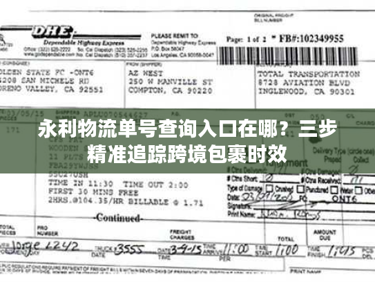 永利物流单号查询入口在哪？三步精准追踪跨境包裹时效