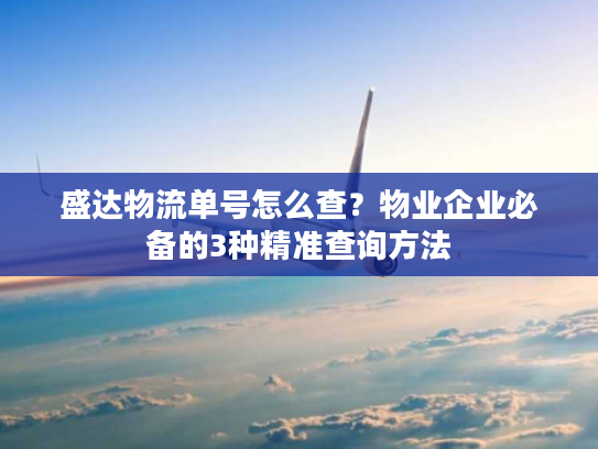 盛达物流单号怎么查？物业企业必备的3种精准查询方法