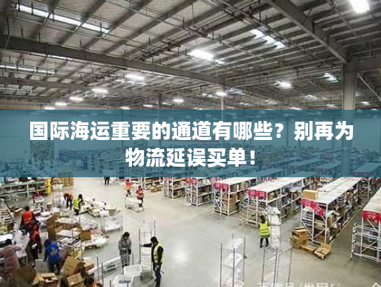 国际海运重要的通道有哪些？别再为物流延误买单！