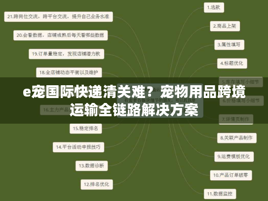 e宠国际快递清关难？宠物用品跨境运输全链路解决方案