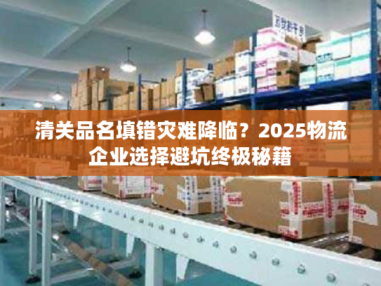清关品名填错灾难降临？2025物流企业选择避坑终极秘籍