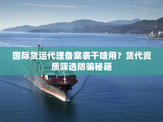 国际货运代理备案表干啥用？货代资质筛选防骗秘籍