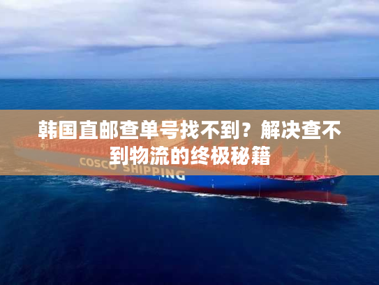 韩国直邮查单号找不到？解决查不到物流的终极秘籍