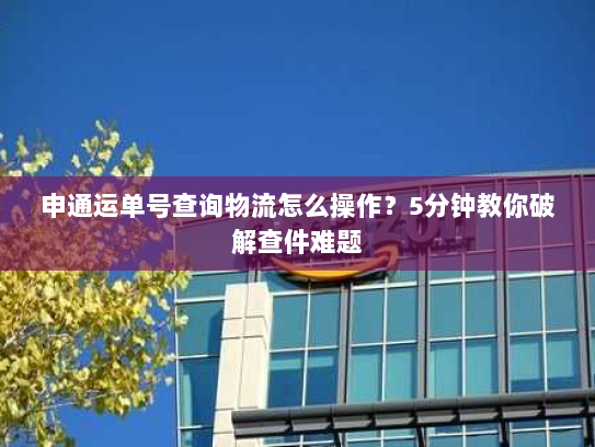 申通运单号查询物流怎么操作？5分钟教你破解查件难题