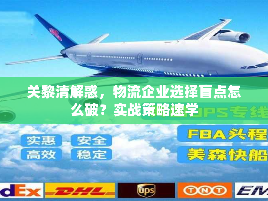 关黎清解惑,物流企业选择盲点怎么破?实战策略速学 关黎清解惑,物流企业选择盲点怎么破?实战策略速学