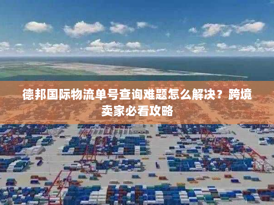 德邦国际物流单号查询难题怎么解决？跨境卖家必看攻略