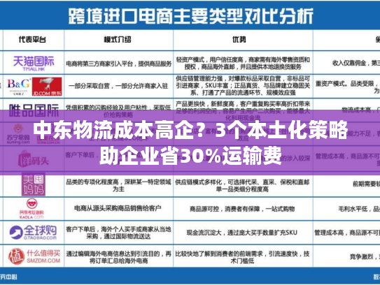 中东物流成本高企？3个本土化策略助企业省30%运输费
