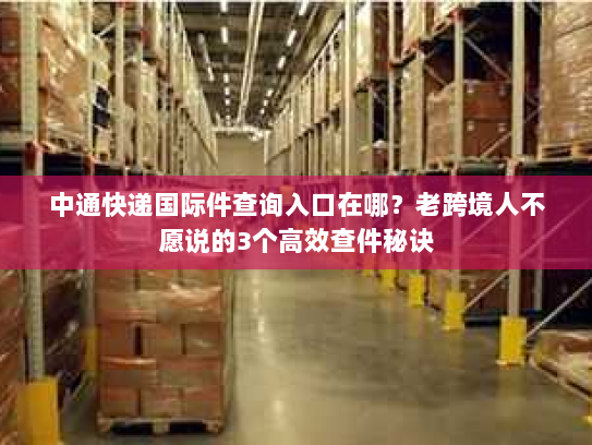 中通快递国际件查询入口在哪？老跨境人不愿说的3个高效查件秘诀