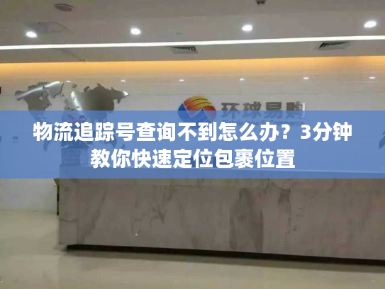 物流追踪号查询不到怎么办？3分钟教你快速定位包裹位置