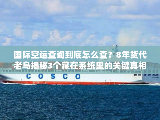 国际空运查询到底怎么查？8年货代老鸟揭秘3个藏在系统里的关键真相