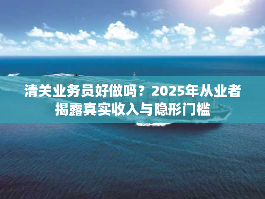 清关业务员好做吗？2025年从业者揭露真实收入与隐形门槛