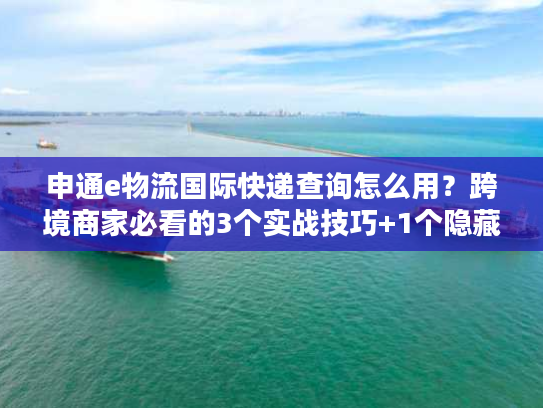 申通e物流国际快递查询怎么用?跨境商家必看的3个实战技巧+1个隐藏功能 申通e物流国际快递查询怎么用?跨境商家必看的3个实战技巧+1个隐藏功能