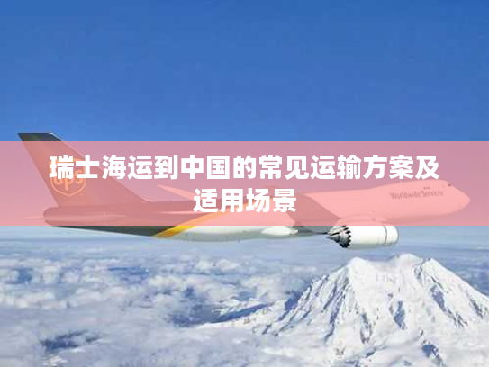 瑞士海运到中国的常见运输方案及适用场景