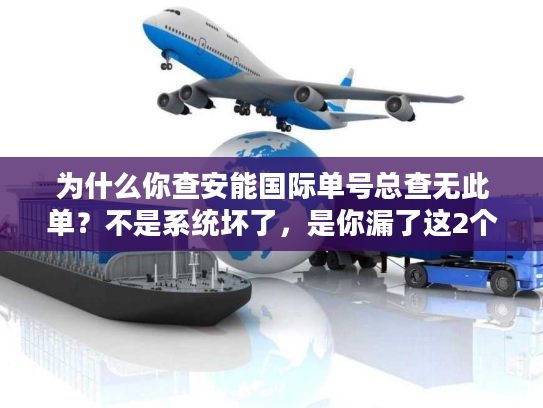 为什么你查安能国际单号总查无此单？不是系统坏了，是你漏了这2个关键步骤