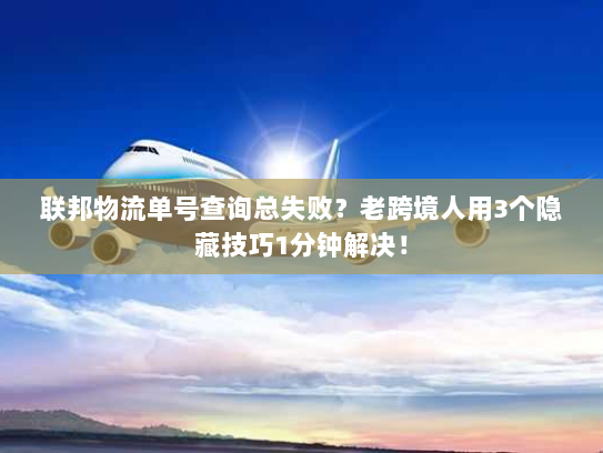 联邦物流单号查询总失败？老跨境人用3个隐藏技巧1分钟解决！