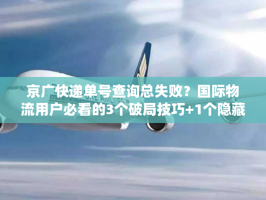 京广快递单号查询总失败？国际物流用户必看的3个破局技巧+1个隐藏工具