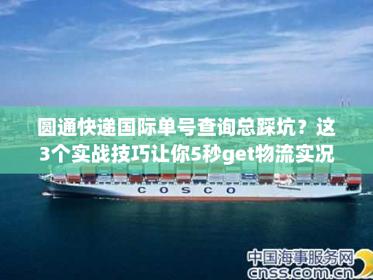 圆通快递国际单号查询总踩坑？这3个实战技巧让你5秒get物流实况