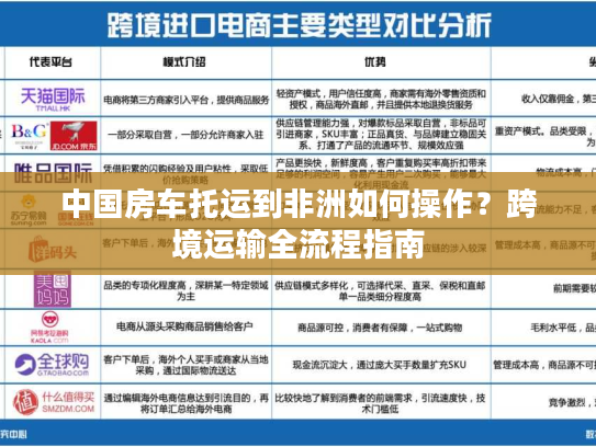 中国房车托运到非洲如何操作？跨境运输全流程指南