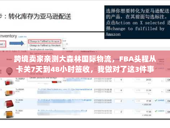 跨境卖家亲测大森林国际物流，FBA头程从卡关7天到48小时签收，我做对了这3件事
