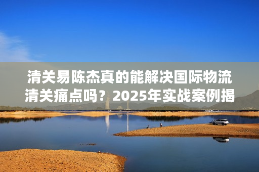清关易陈杰真的能解决国际物流清关痛点吗？2025年实战案例揭秘