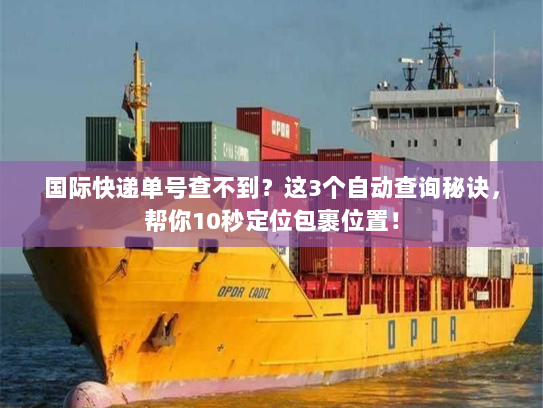 国际快递单号查不到？这3个自动查询秘诀，帮你10秒定位包裹位置！