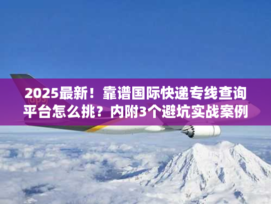 2025最新！靠谱国际快递专线查询平台怎么挑？内附3个避坑实战案例