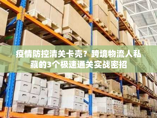 疫情防控清关卡壳？跨境物流人私藏的3个极速通关实战密招