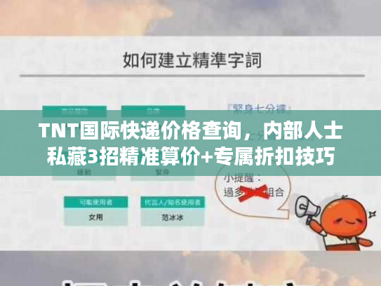 TNT国际快递价格查询，内部人士私藏3招精准算价+专属折扣技巧