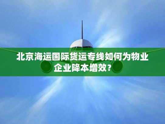 北京海运国际货运专线如何为物业企业降本增效？