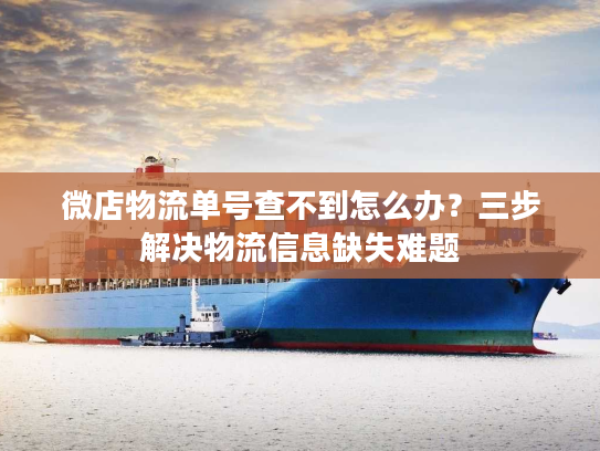 微店物流单号查不到怎么办？三步解决物流信息缺失难题