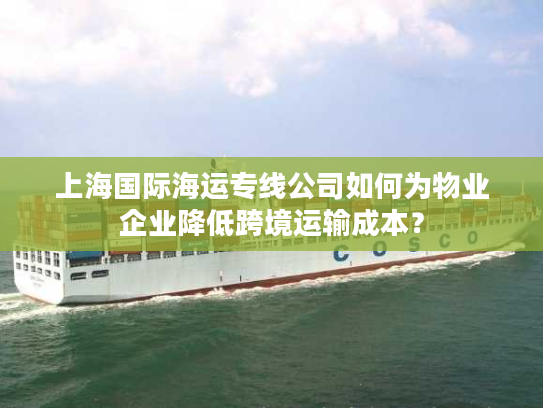 上海国际海运专线公司如何为物业企业降低跨境运输成本？