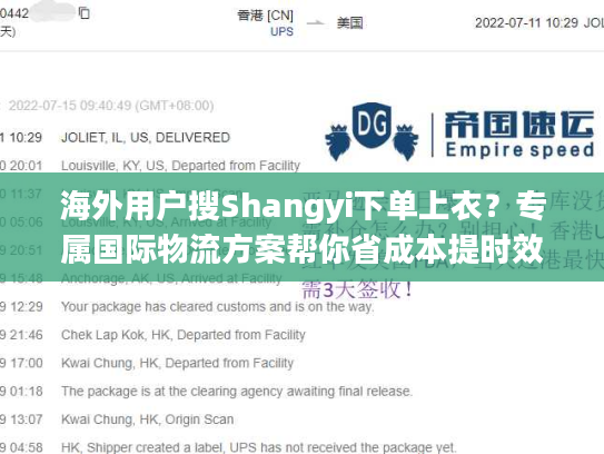 海外用户搜Shangyi下单上衣？专属国际物流方案帮你省成本提时效