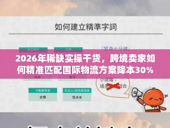 2026年稀缺实操干货，跨境卖家如何精准匹配国际物流方案降本30%？