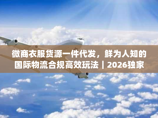 微商衣服货源一件代发，鲜为人知的国际物流合规高效玩法｜2026独家实操指南