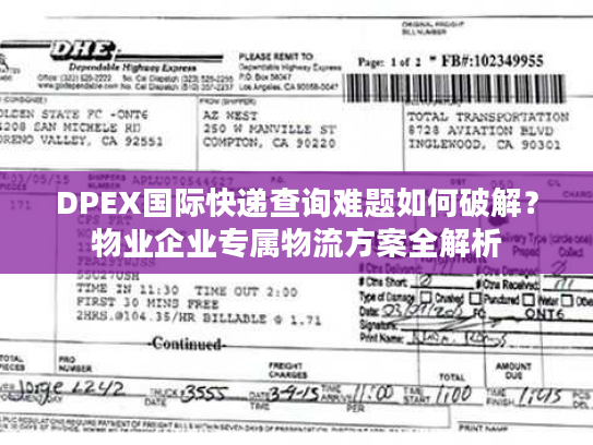 DPEX国际快递查询难题如何破解？物业企业专属物流方案全解析